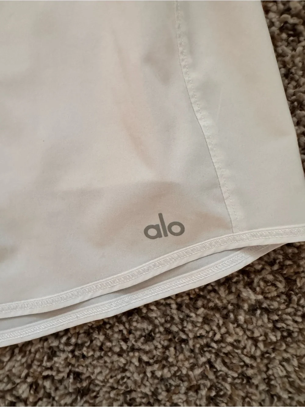ALO Yoga White Athletic Skort with Black Waistband